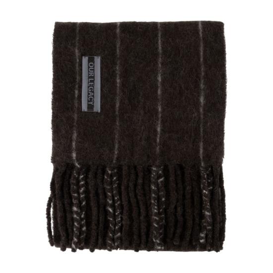 25FW 아워레가시 에스테이트 핀스트라이프 퍼지 알파카 머플러 A4258EBR BROWN DOM - OUR LEGACY