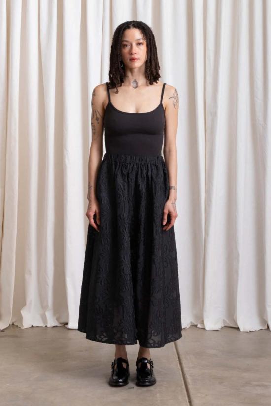  알리 골든 미디 스커트 풀 스커트