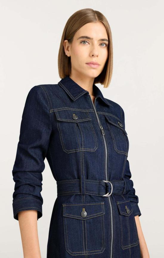  샹크 아 세트 숏 원피스 Cinq à Sept Fauna 드레스 인디고 데님 - CINQ A SEPT