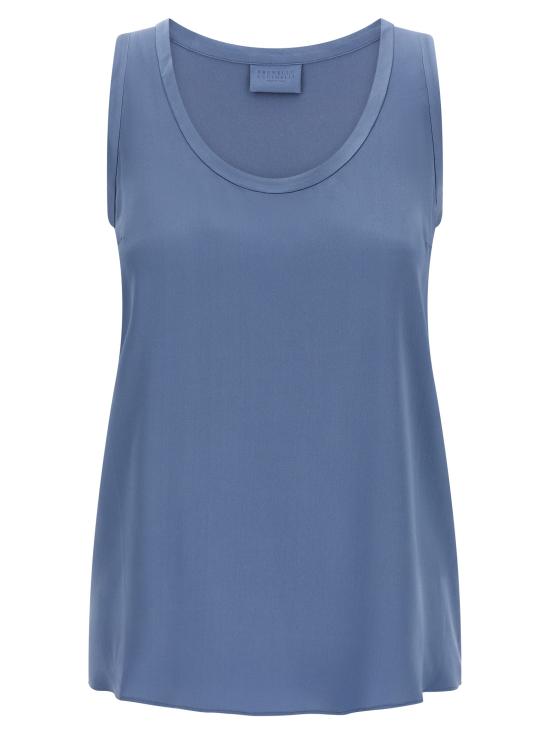 25FW 브루넬로 쿠치넬리 민소매 티셔츠 MPC59E0600C2641 Blue