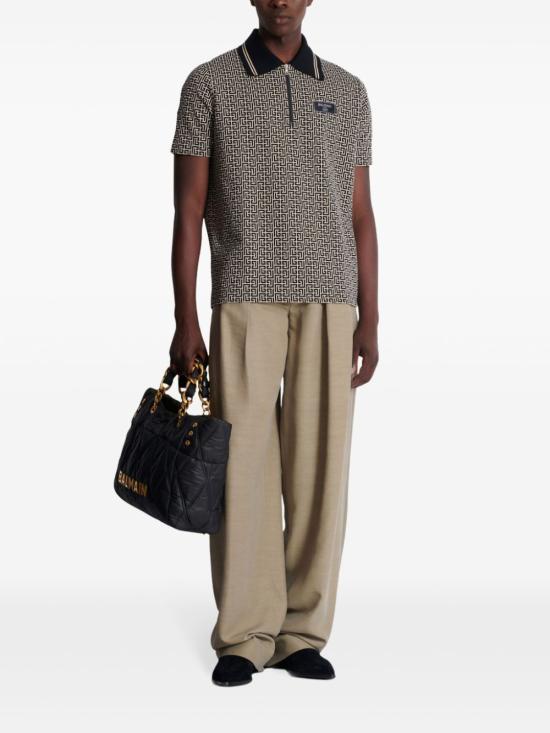 25FW 발망 폴로 티셔츠 EH1GC027BC90 GFE IVOIRE NOIR GFE - BALMAIN