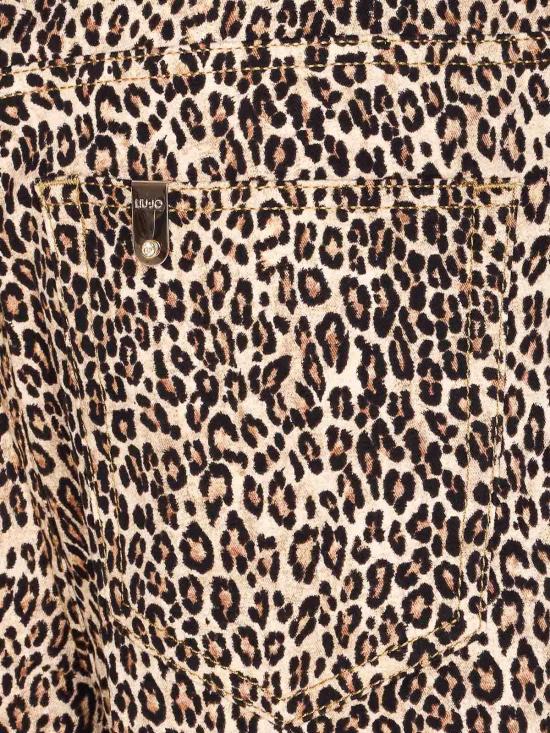 25FW 리우조 스트레이트 팬츠 UF5193T016AM9766 Animal Print - LIU JO