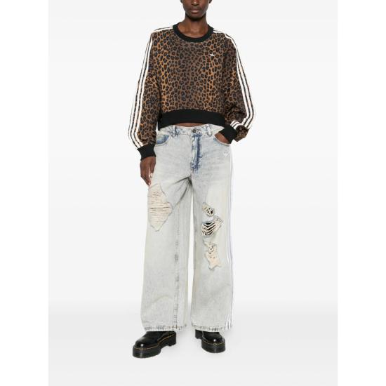 25FW 아디다스 디스트레스트 루즈 핏 데님 팬츠 KE3301 BLUE - ADIDAS