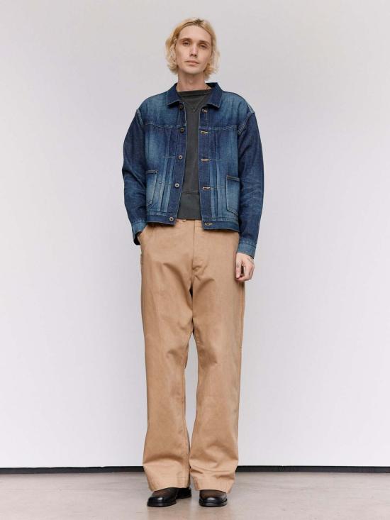  타이가 타카하시 데님 자켓 Lot.714 데미지드 인디고 데님 재킷 사이드 패널 - TAIGA TAKAHASHI