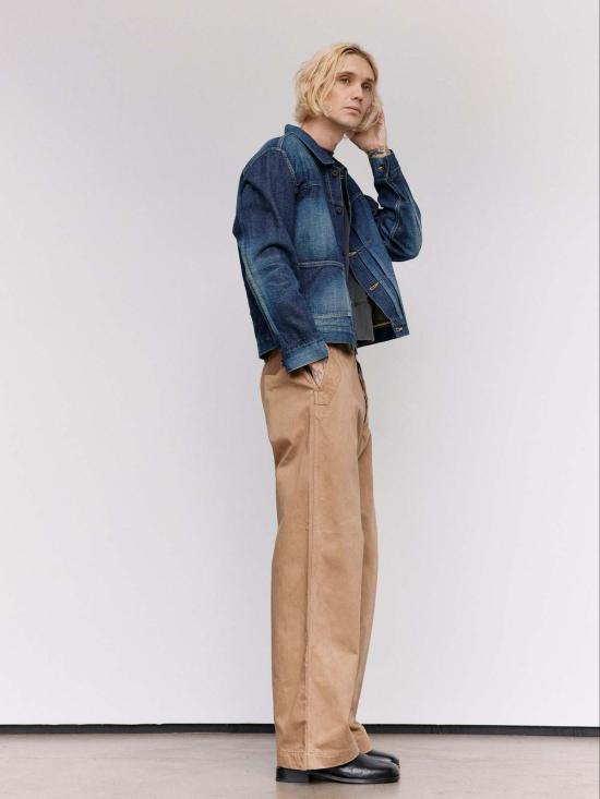  타이가 타카하시 데님 자켓 Lot.714 데미지드 인디고 데님 재킷 사이드 패널 - TAIGA TAKAHASHI