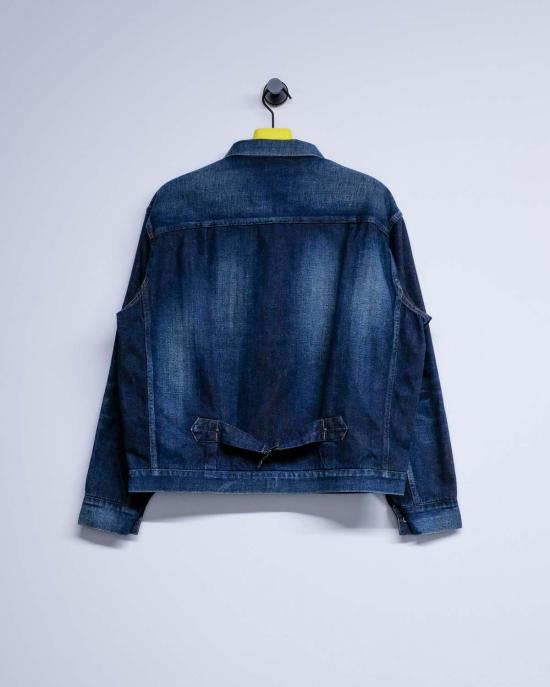  타이가 타카하시 데님 자켓 Lot.714 데미지드 인디고 데님 재킷 사이드 패널 - TAIGA TAKAHASHI