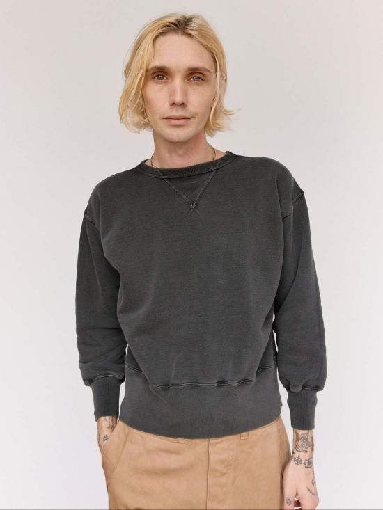  타이가 타카하시 긴팔 티셔츠 Lot.603 수미 염색 블랙 코튼 스웨트셔츠