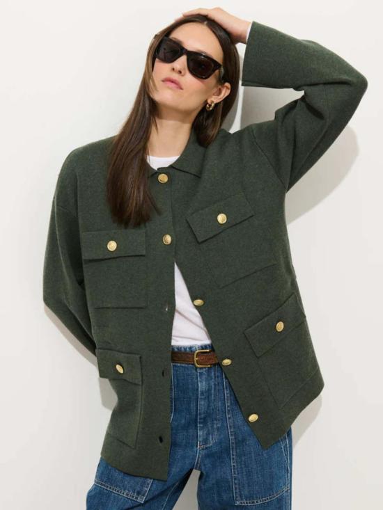  알렉스 밀 자켓 버지니아 스웨터 재킷 헤더 포레스트 - ALEX MILL