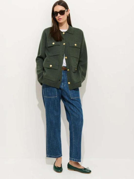  알렉스 밀 자켓 버지니아 스웨터 재킷 헤더 포레스트 - ALEX MILL