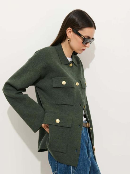  알렉스 밀 자켓 버지니아 스웨터 재킷 헤더 포레스트 - ALEX MILL