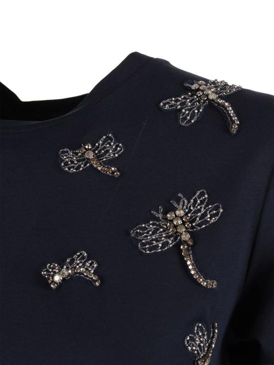 25FW 막스마라 스튜디오 반팔 티셔츠 2526976013600 008 BLU NOTTE 242151 BLUE - MAX MARA STUDIO