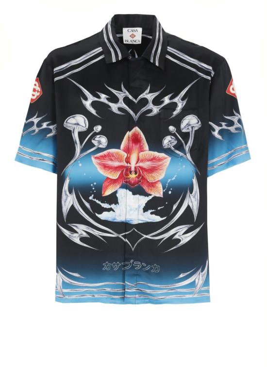 25FW 카사블랑카 긴팔 셔츠 MAW25SH00303SILK SATIN Black