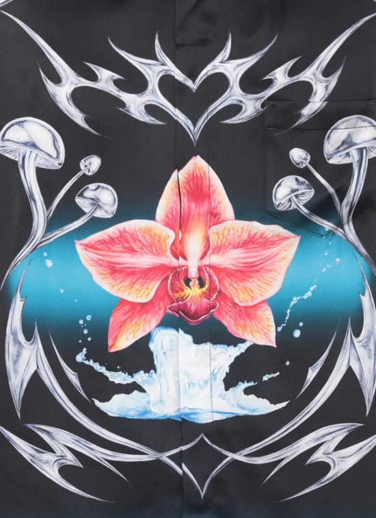 25FW 카사블랑카 긴팔 셔츠 MAW25SH00303SILK SATIN Black - CASABLANCA