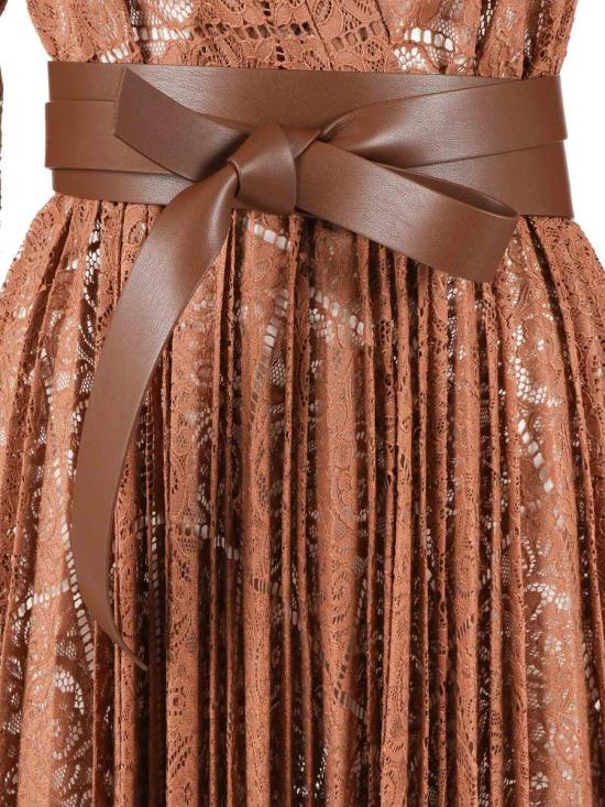 25FW 막스마라 스튜디오 미디 원피스 2526236041600 001 NOCCIOLA 242121 BROWN - MAX MARA STUDIO