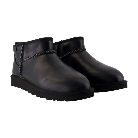 25FW 어그 클래식 울트라 미니 레더 리제너레이트 부츠 1158191 BLK black - UGG