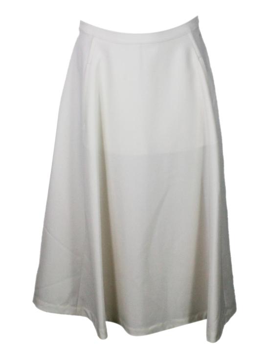 25FW 애드 미디 스커트 12AWLW75 1016 White