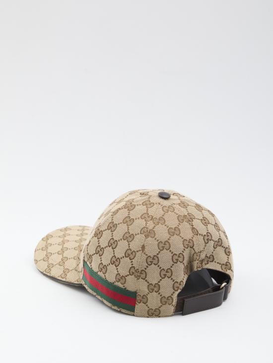26SS 구찌 웹 디테일 GG 캔버스 베이스볼 캡 200035 BROWN - GUCCI