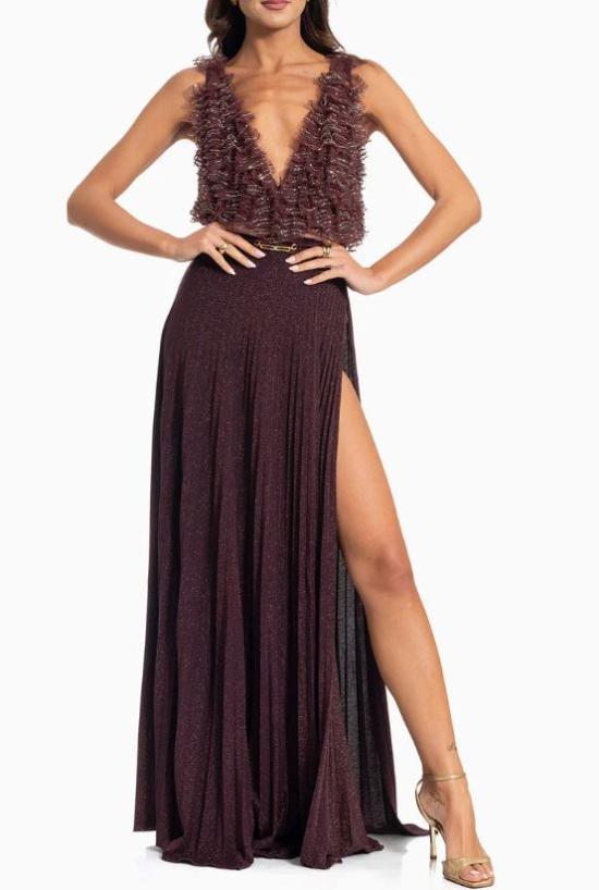 25FW 엘리자베타프랜치 미디 원피스 ABR1957E2 EA4 Merlot - ELISABETTA FRANCHI