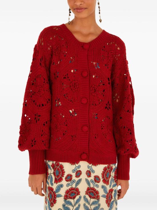 25FW 팜 리오 가디건 345805 L0028 Red - FARM RIO