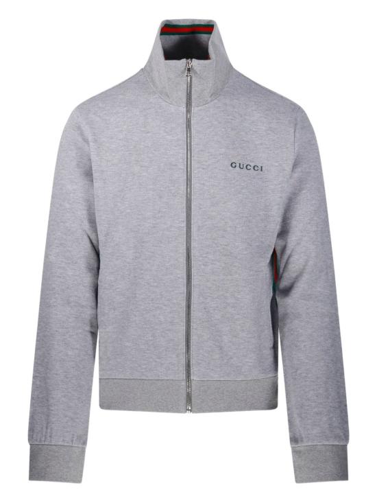 25FW 구찌 웹 사이드 심 코튼 집업 스웨트셔츠  828331 XJHCX1183 Grey