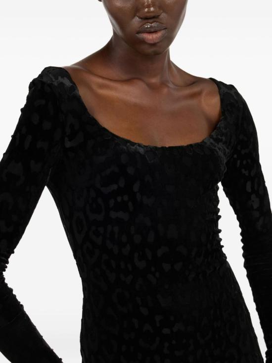 25FW 로베르토 카발리 미디 원피스 VWT161 CJ00305051 Black - ROBERTO CAVALLI