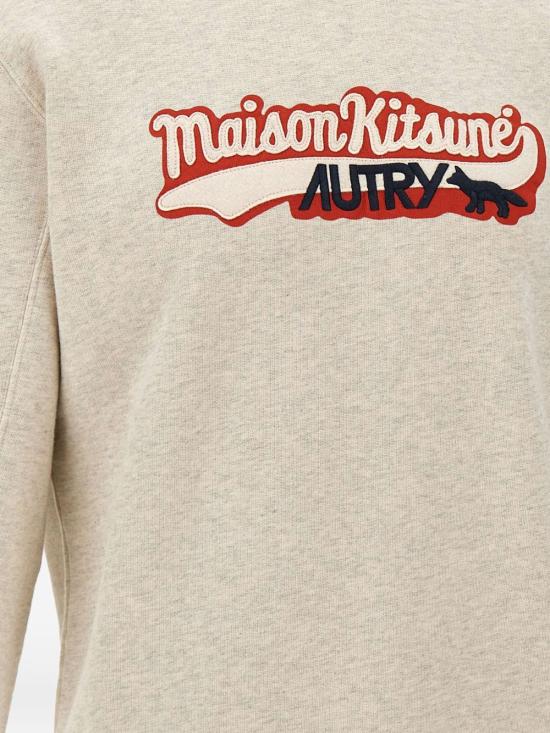 25FW 오트리 X 메종키츠네 긴팔 티셔츠 SWPX MK1MKITSUNEMEL Beige - AUTRY X MAISON KITSUNE