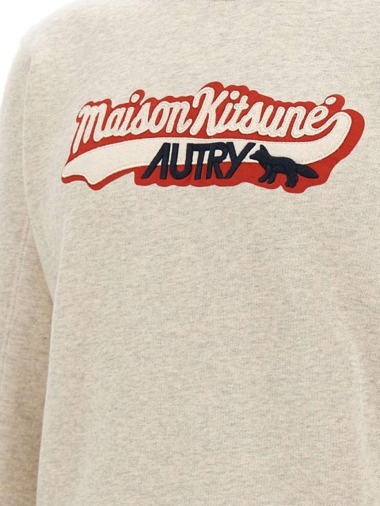 25FW 오트리 X 메종키츠네 긴팔 티셔츠 SWPX MK1MKITSUNEMEL Beige - AUTRY X MAISON KITSUNE