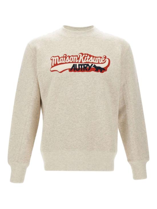 25FW 오트리 X 메종키츠네 긴팔 티셔츠 SWPX MK1MKITSUNEMEL Beige - AUTRY X MAISON KITSUNE
