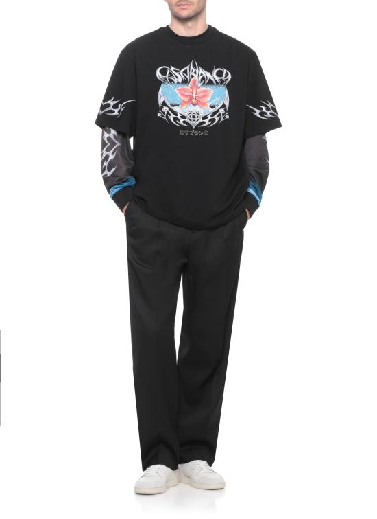 25FW 카사블랑카 반팔 티셔츠 MAW25JTS04405 BLACK Black - CASABLANCA