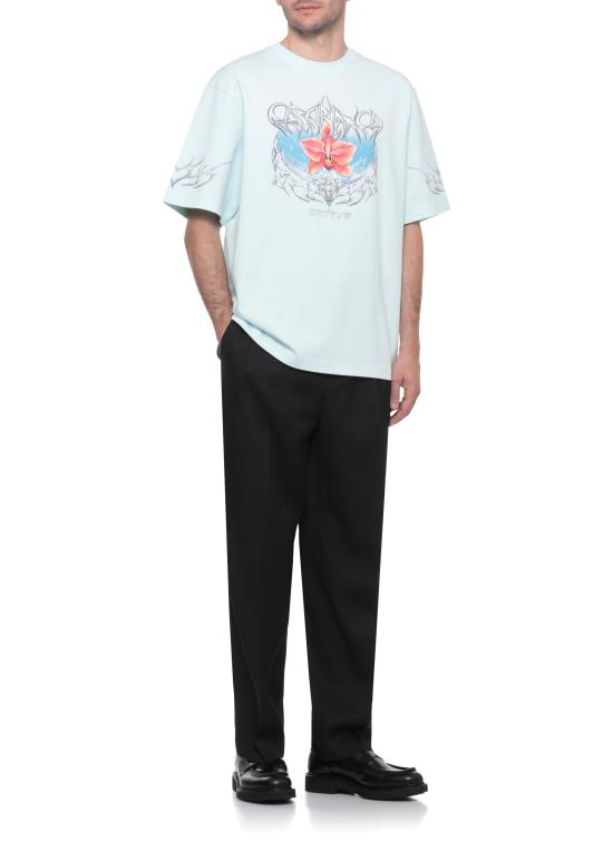 25FW 카사블랑카 반팔 티셔츠 MAW25JTS04407 PALE BLUE Light Blue - CASABLANCA