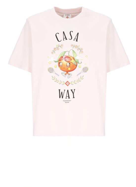 25FW 카사블랑카 반팔 티셔츠 MAW25JTS00109 PALE PINK Pink