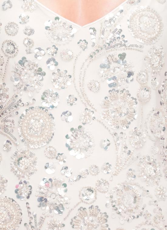 25FW 셀프 포트레이트 미디 원피스 AW25209XC CREAM FLORAL SEQUINCREAM Ivory - SELF PORTRAIT