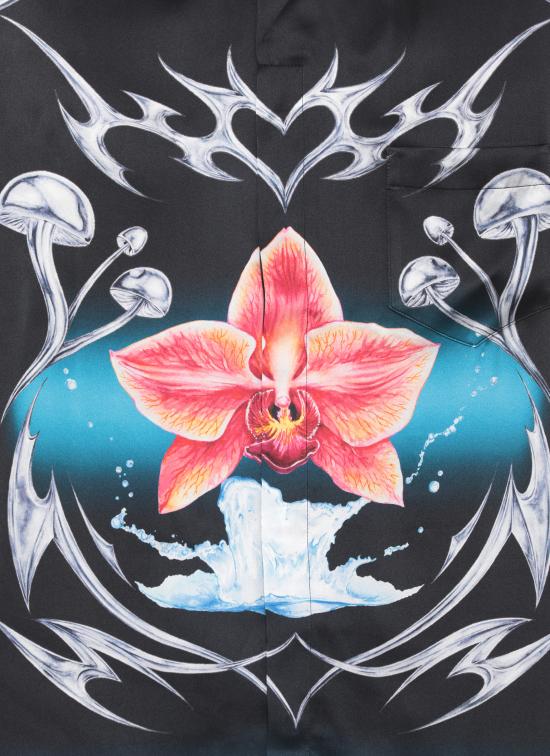 25FW 카사블랑카 셔츠 MAW25SH00303 SILK SATIN Black - CASABLANCA