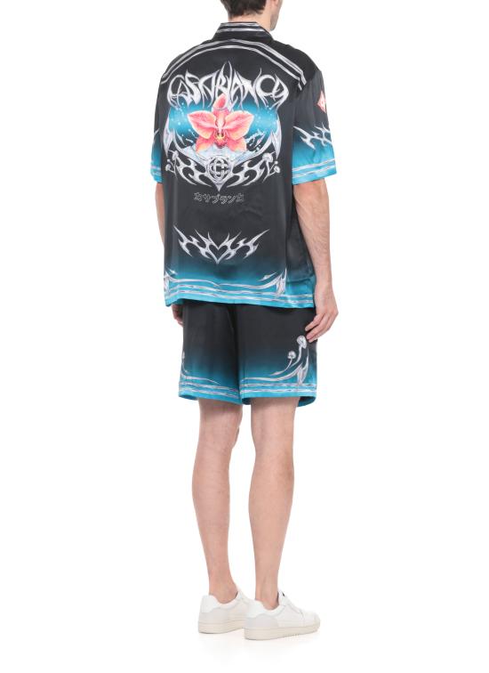 25FW 카사블랑카 셔츠 MAW25SH00303 SILK SATIN Black - CASABLANCA