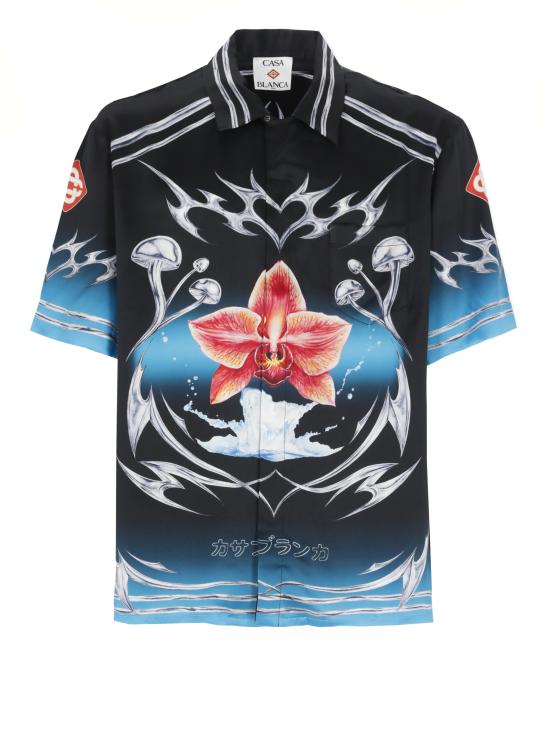 25FW 카사블랑카 셔츠 MAW25SH00303 SILK SATIN Black