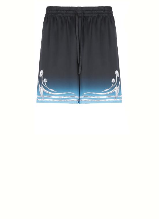 25FW 카사블랑카 숏팬츠 MAW25TR01204 SILK SATIN Black