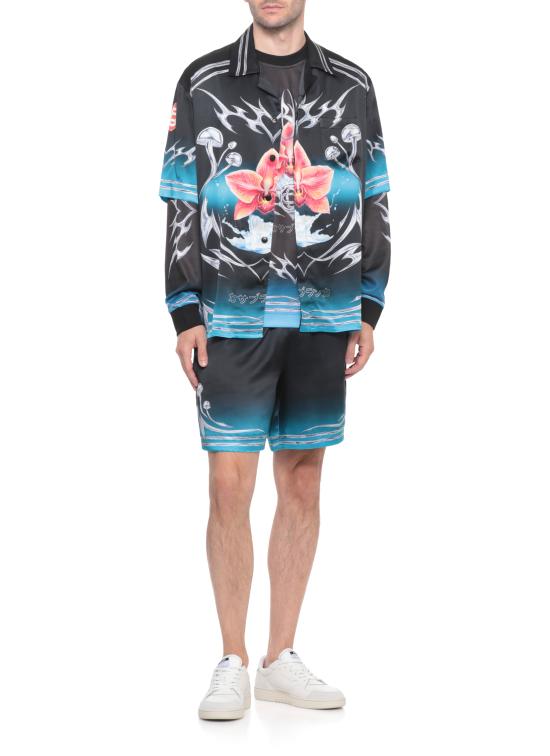 25FW 카사블랑카 숏팬츠 MAW25TR01204 SILK SATIN Black - CASABLANCA