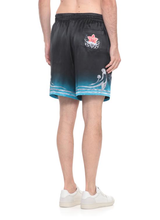 25FW 카사블랑카 숏팬츠 MAW25TR01204 SILK SATIN Black - CASABLANCA