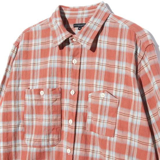  엔지니어드가먼츠 긴팔 셔츠 엔지니어드 가먼츠 워크  핑크 코튼 플레드 자카드 - ENGINEERED GARMENTS