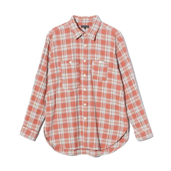  엔지니어드가먼츠 긴팔 셔츠 엔지니어드 가먼츠 워크  핑크 코튼 플레드 자카드