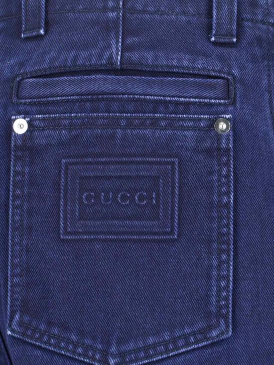 25FW 구찌 엠보스 라벨 워시드 데님 팬츠 835168 XDDA84447 BLUE - GUCCI
