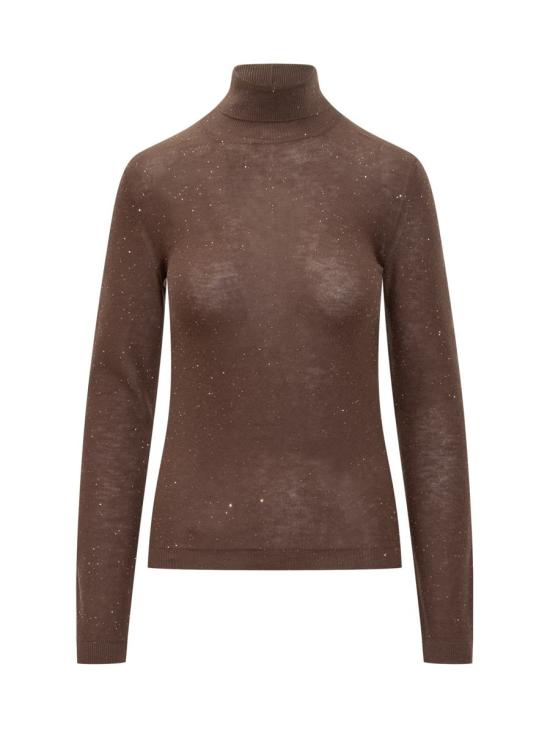 25FW 파비아나 필리피 스팽글 장식 울 스웨터  MAD215F068L557 1269 BROWN