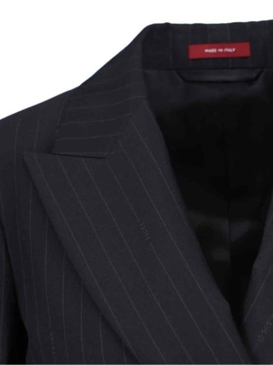 25FW 구찌 핀스트라이프 더블브레스트 울 블레이저 832457 Z7ASO1152 Black - GUCCI