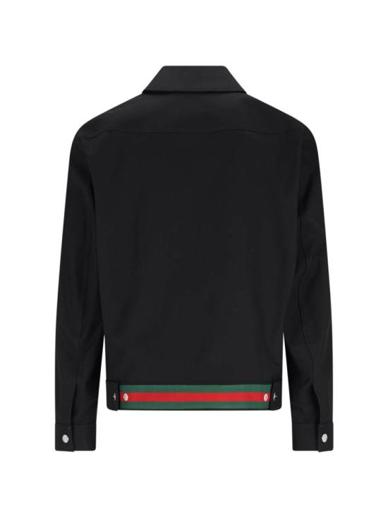 25FW 구찌 웹 디테일 코튼 트윌 자켓 827503 ZAQH51000 Black - GUCCI
