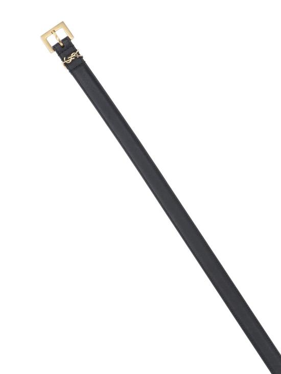 25FW 생로랑 카산드라 씬 스퀘어 버클 벨트 554465 BOO0W1000 Black - SAINT LAURENT