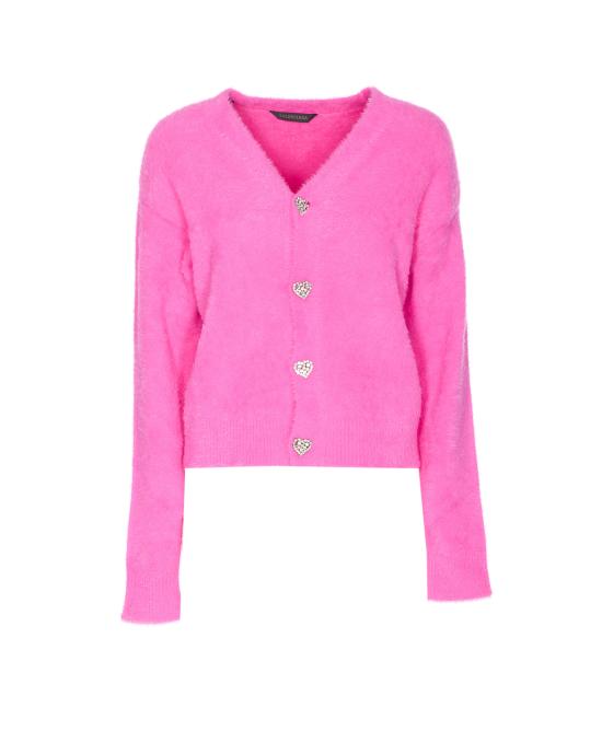 25FW 발렌시아가 하트 크리스탈 버튼 가디건 849501 T62445630 Pink