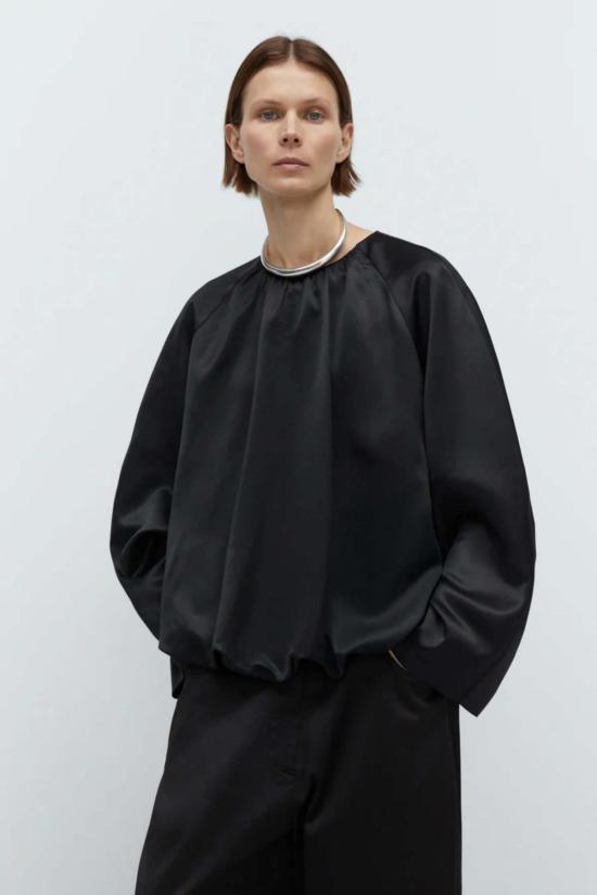  코데라 블라우스 코르데라 새틴 벌룬