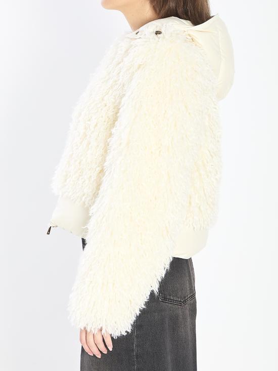 25FW 몽클레어 Vigiers 비기에르 테디 후디드 쇼트 다운 자켓 Vigiers 비기에르 테디 후디드 쇼트 다운  K20931A0021689B7G 034 WHITE - MONCLER