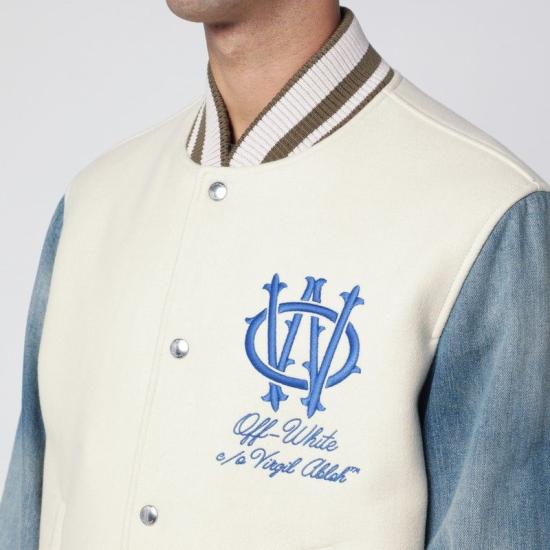 25FW 오프화이트 봄버 자켓 OMEH053F25FAB004 1746 WHITE - OFF WHITE