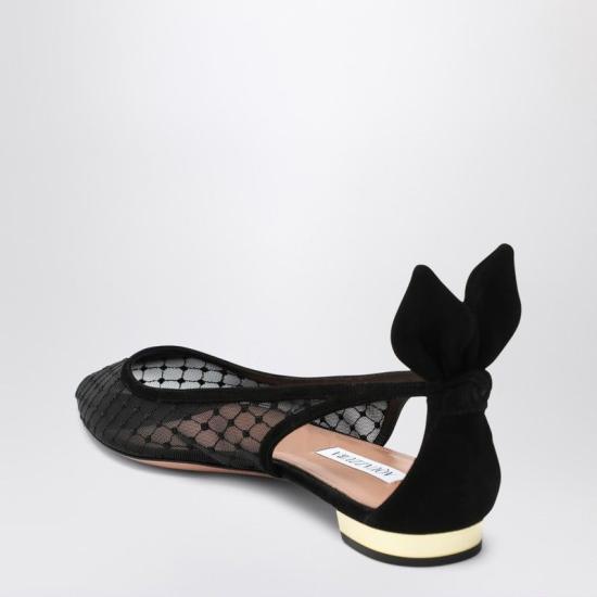 25FW 아쿠아주라 플랫 슈즈 DNNFLAA0FMS 000 BLACK - AQUAZZURA